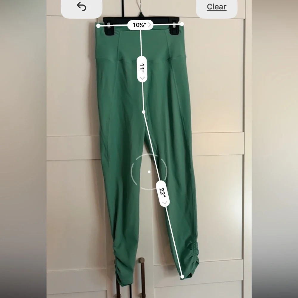 Wilo the Label Outline Ribbed Workout Leggings in Green Size Small - Picture 4 of 4